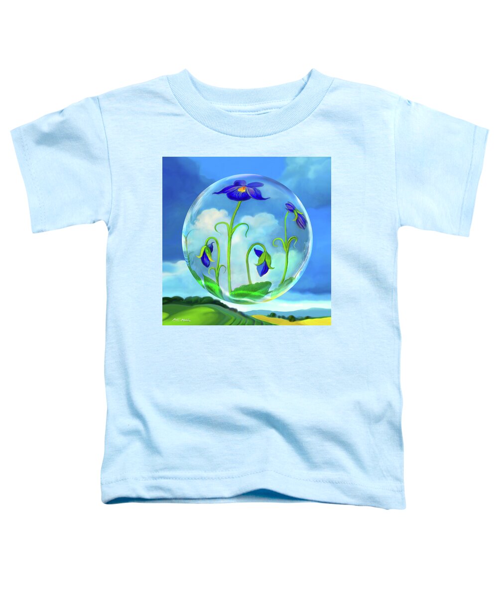 Violets Toddler T-Shirt featuring the digital art Violets of Blue by Robin Moline