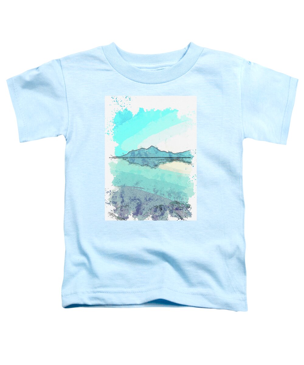 Vista Porteau Cove Provincial Park Toddler T-Shirt featuring the digital art Vista Porteau Cove Provincial Park, Canada, watercolor, ca 2020 by Ahmet Asar by Celestial Images