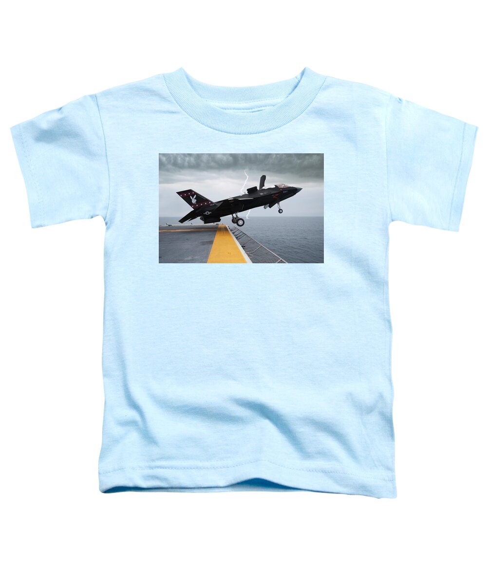 Stealth Toddler T-Shirt featuring the digital art Vx-9 F-35b by Custom Aviation Art