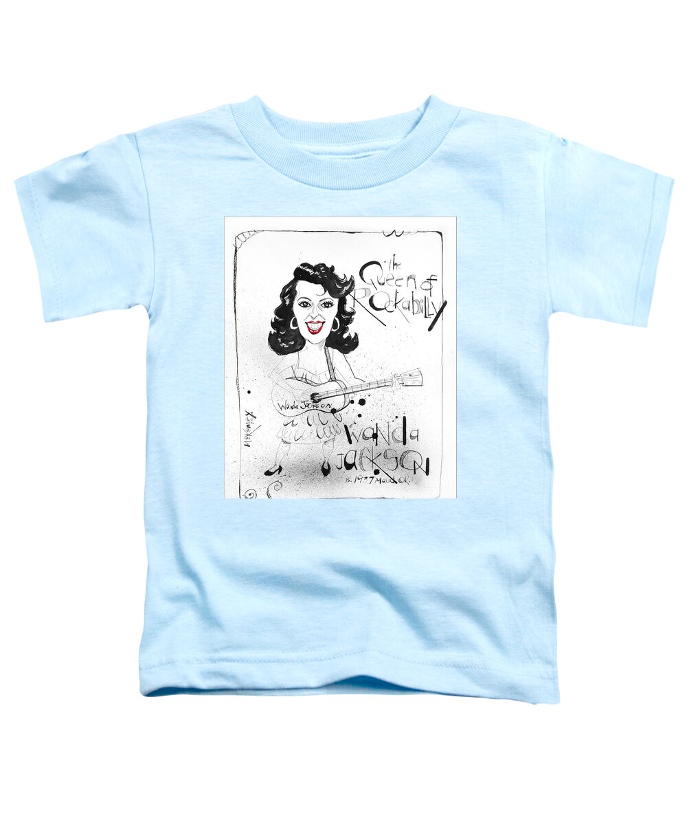  Toddler T-Shirt featuring the drawing Wanda Jackson by Phil Mckenney