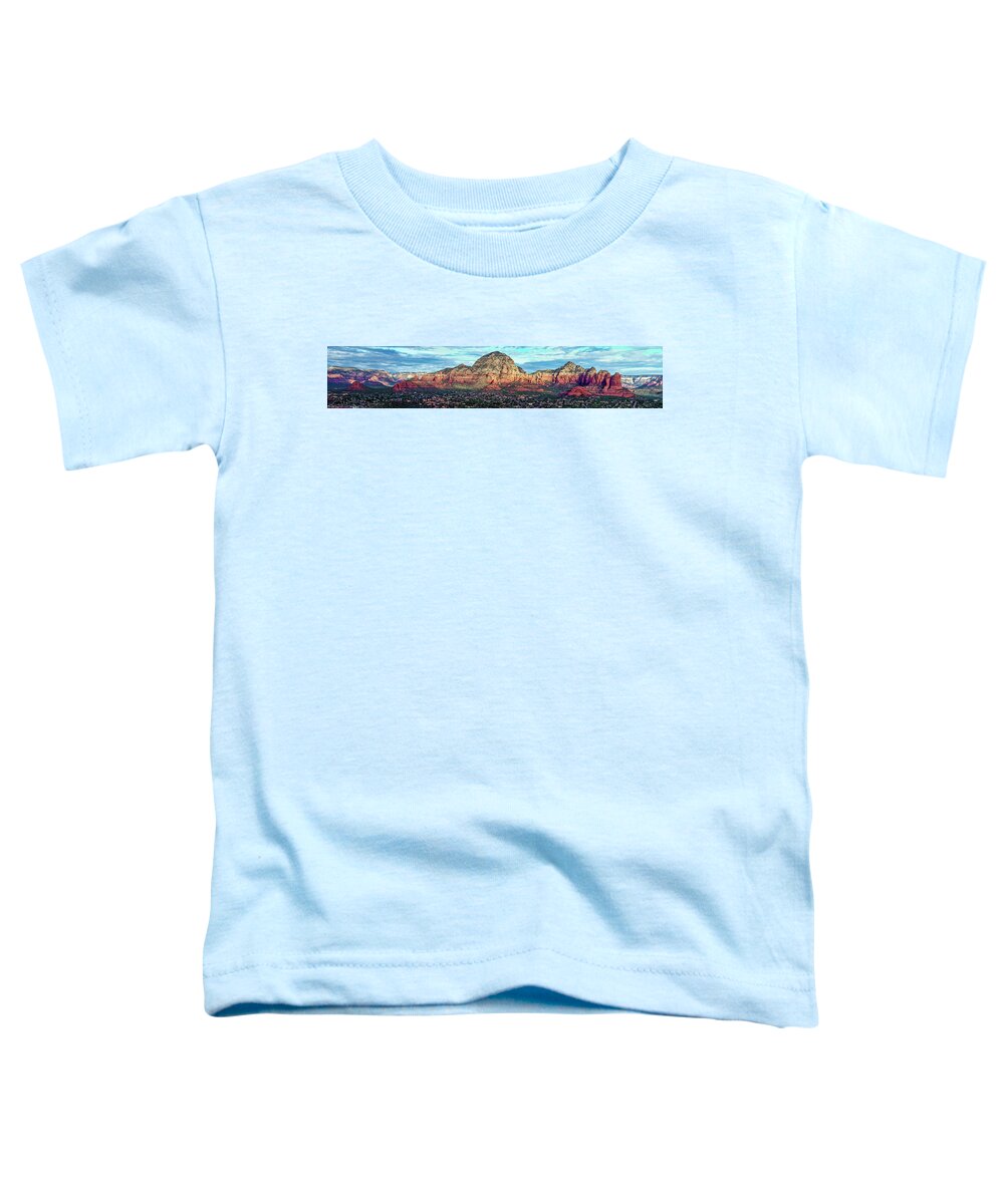 Sedona Toddler T-Shirt featuring the photograph West Sedona Panorama by Al Judge