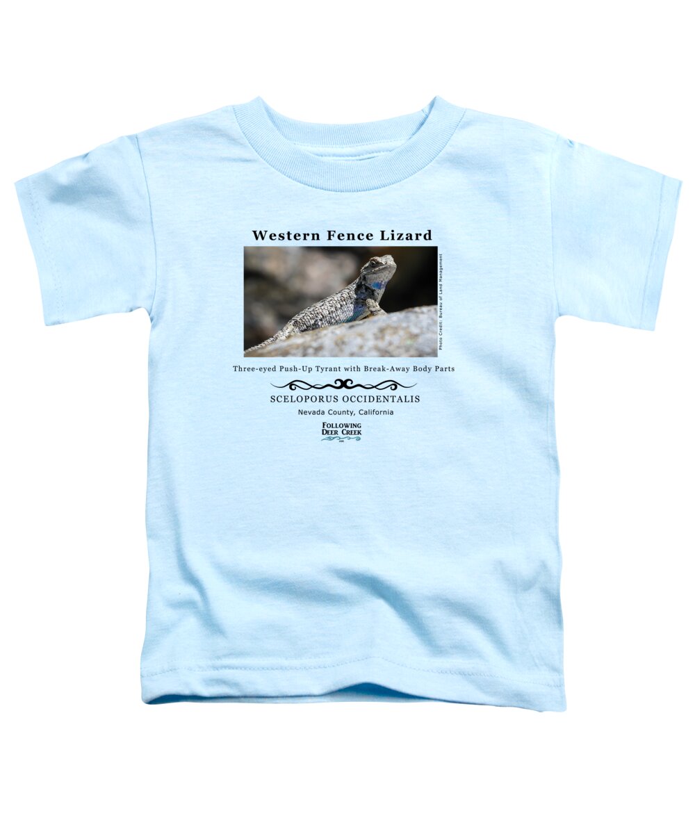 Blue Belly Lizard Toddler T-Shirt featuring the digital art Western Fence Lizard by Lisa Redfern