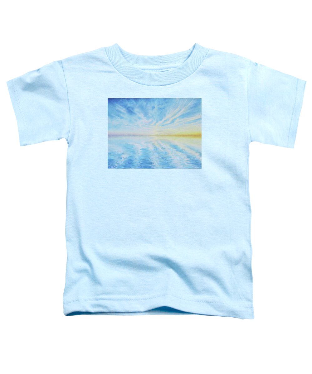 Water Toddler T-Shirt featuring the painting Where the Water Meets the Sky by Pamela Kirkham