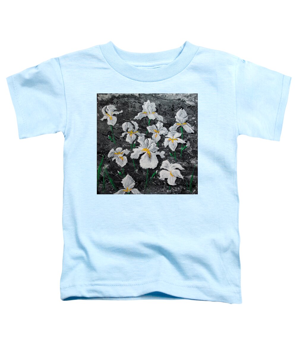 Floral Toddler T-Shirt featuring the painting White Irises by Vallee Johnson
