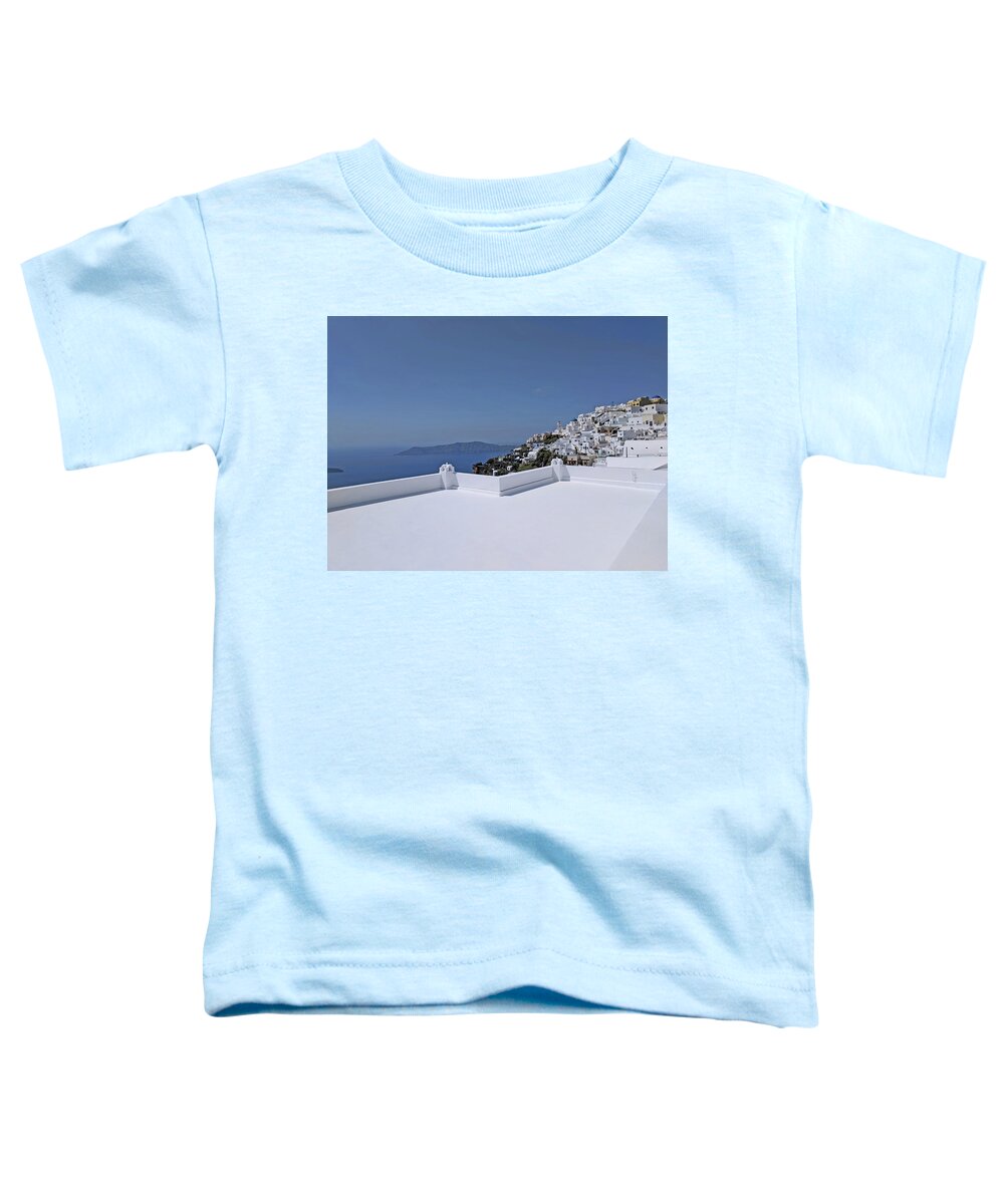 Santorini Toddler T-Shirt featuring the photograph White Santorini by Yvonne Jasinski