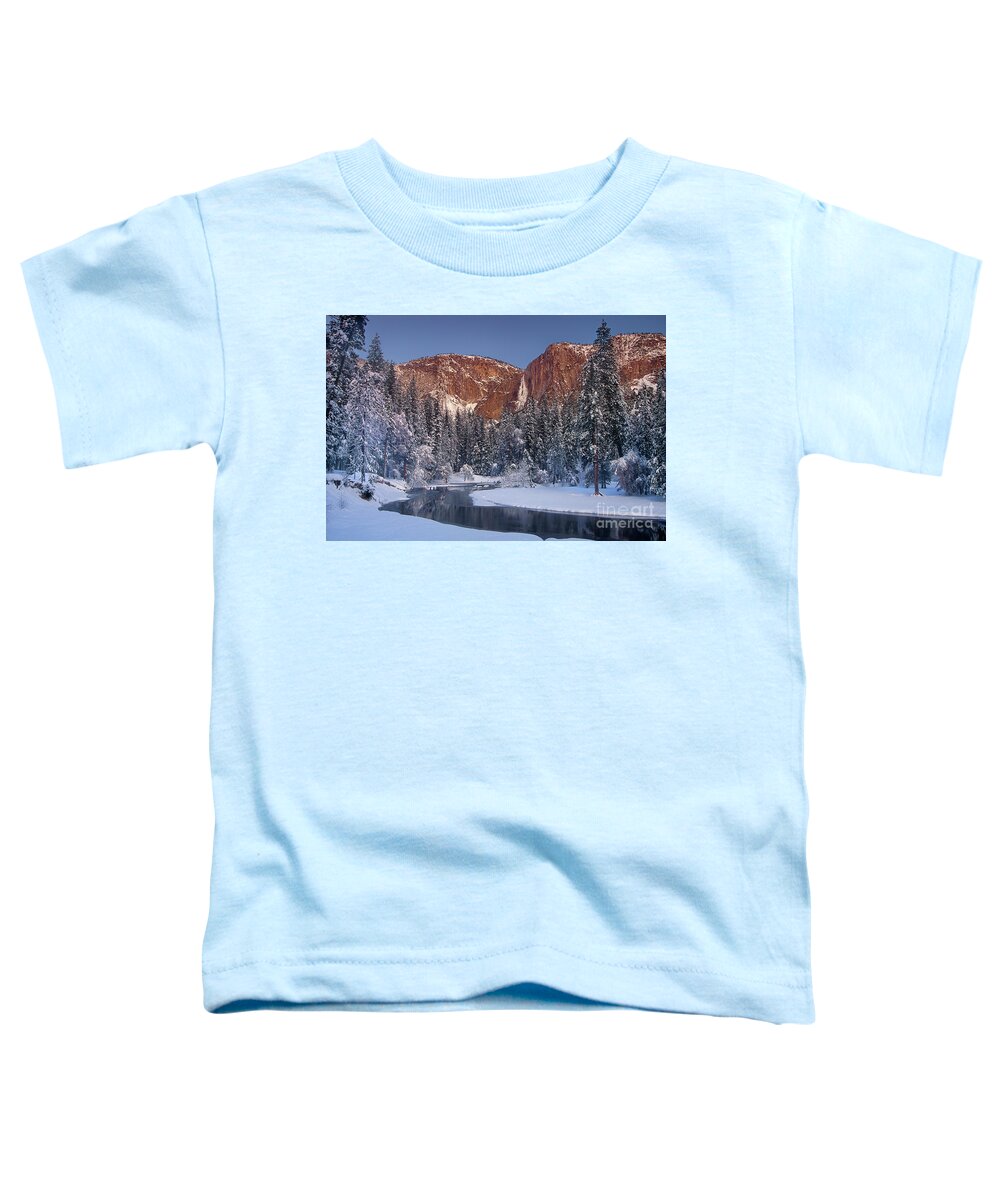 Dave Welling Toddler T-Shirt featuring the photograph Winter Morning Yosemite Falls Yosemite National Park by Dave Welling