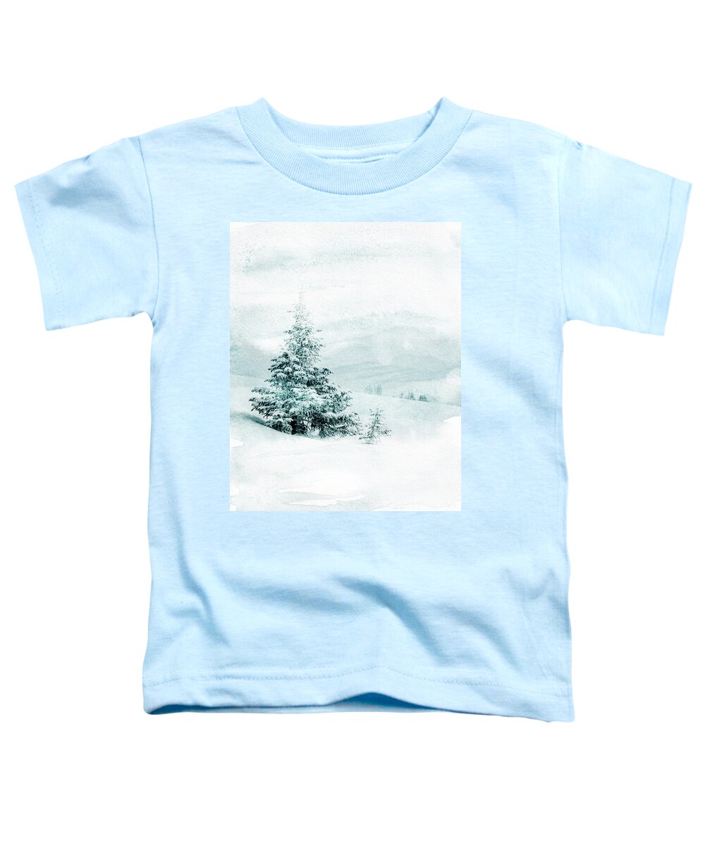 Trees Toddler T-Shirt featuring the mixed media Winter Solitude 2 by Colleen Taylor