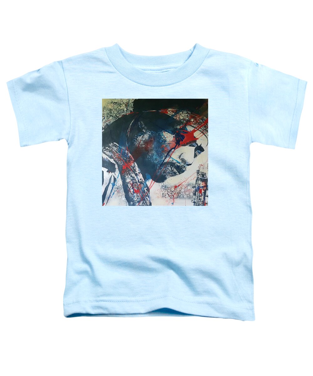 Jimi Hendrix Art Toddler T-Shirt featuring the painting Woodstock - Jimi Hendrix by Paul Lovering