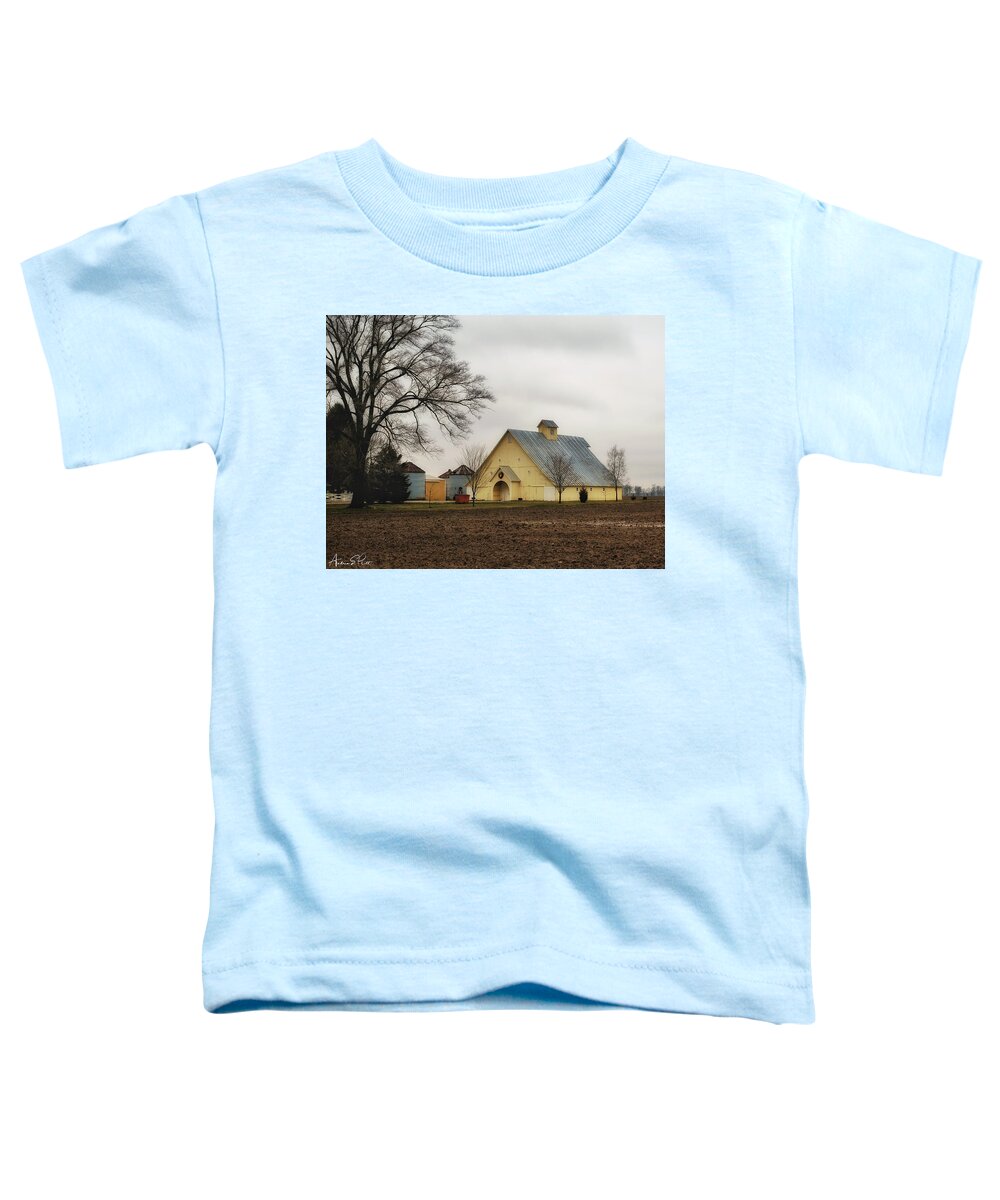 Barn Toddler T-Shirt featuring the photograph Wrapped in Yellow by Andrea Platt