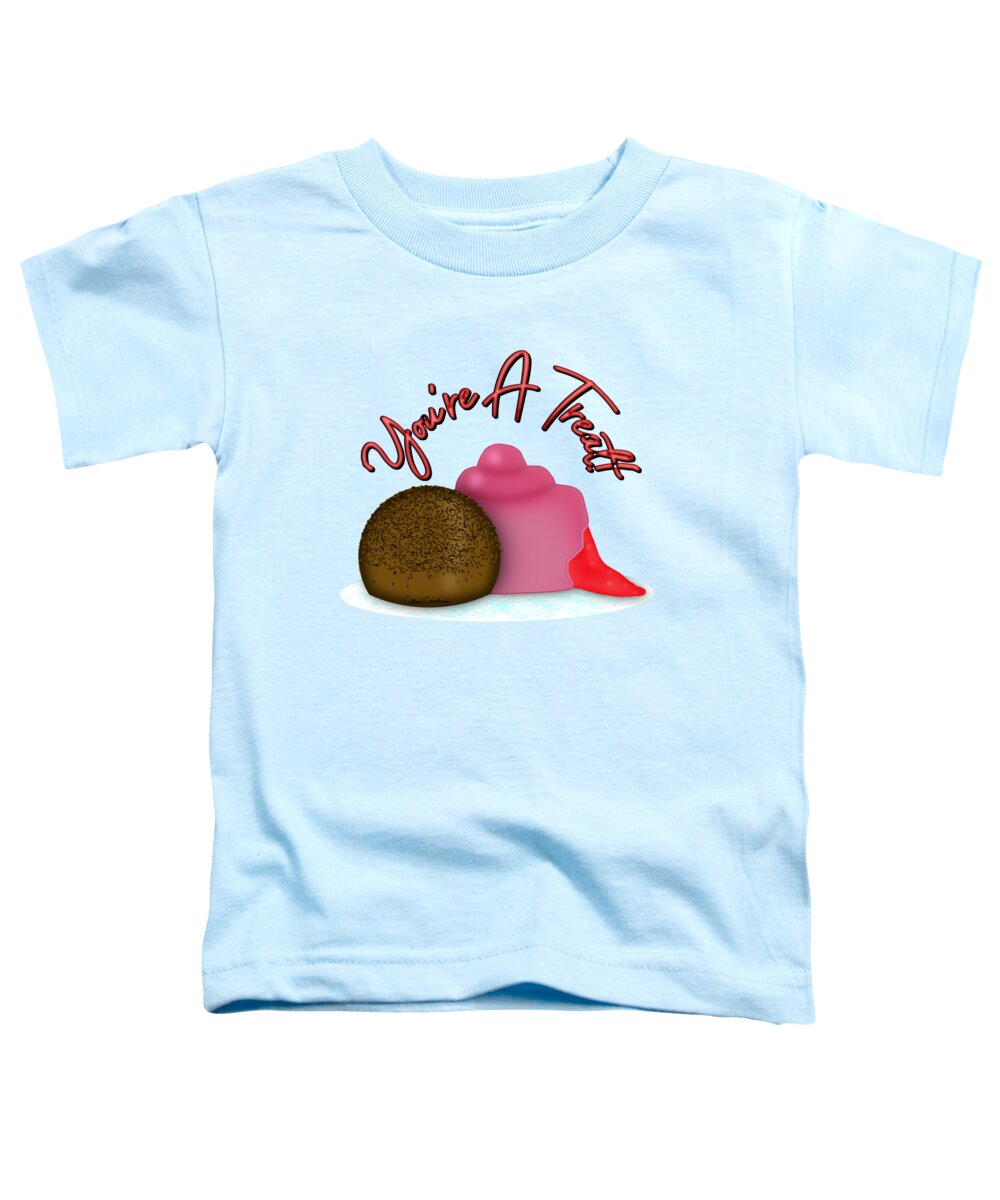 Assorted Chocolates Toddler T-Shirt featuring the digital art You're A Treat Filled Strawberry Valentine's Day Candy by Colleen Cornelius