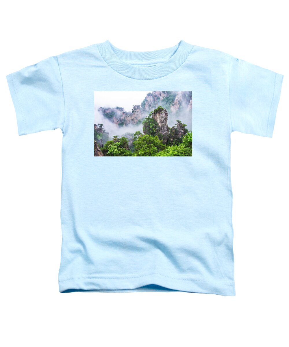 Changsa Toddler T-Shirt featuring the photograph Zhangjiajie Tianzi Mountain Nature Reserve by Arj Munoz