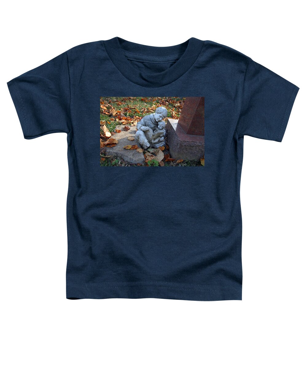 Sculpture Toddler T-Shirt featuring the photograph A Father Son Grave Sculpture by Cora Wandel