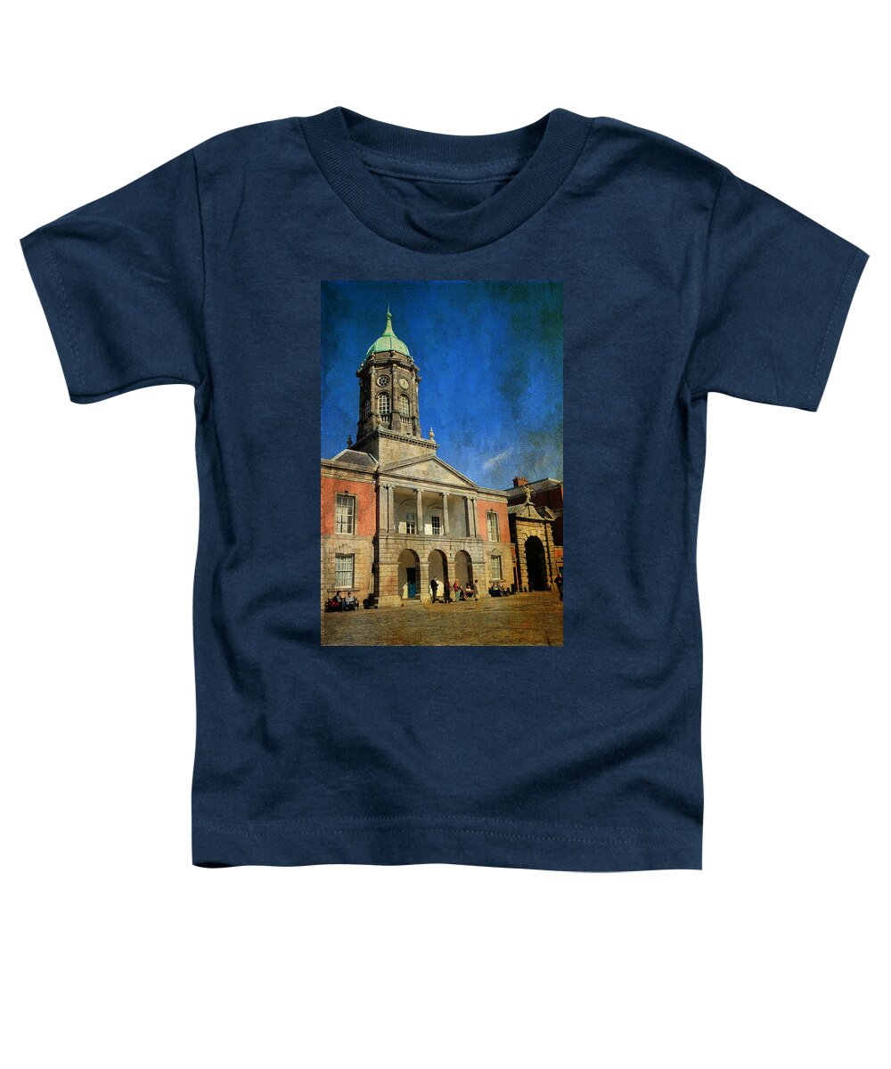 Ireland Toddler T-Shirt featuring the photograph Dublin Castle. Streets of Dublin. Painting Collection #1 by Jenny Rainbow