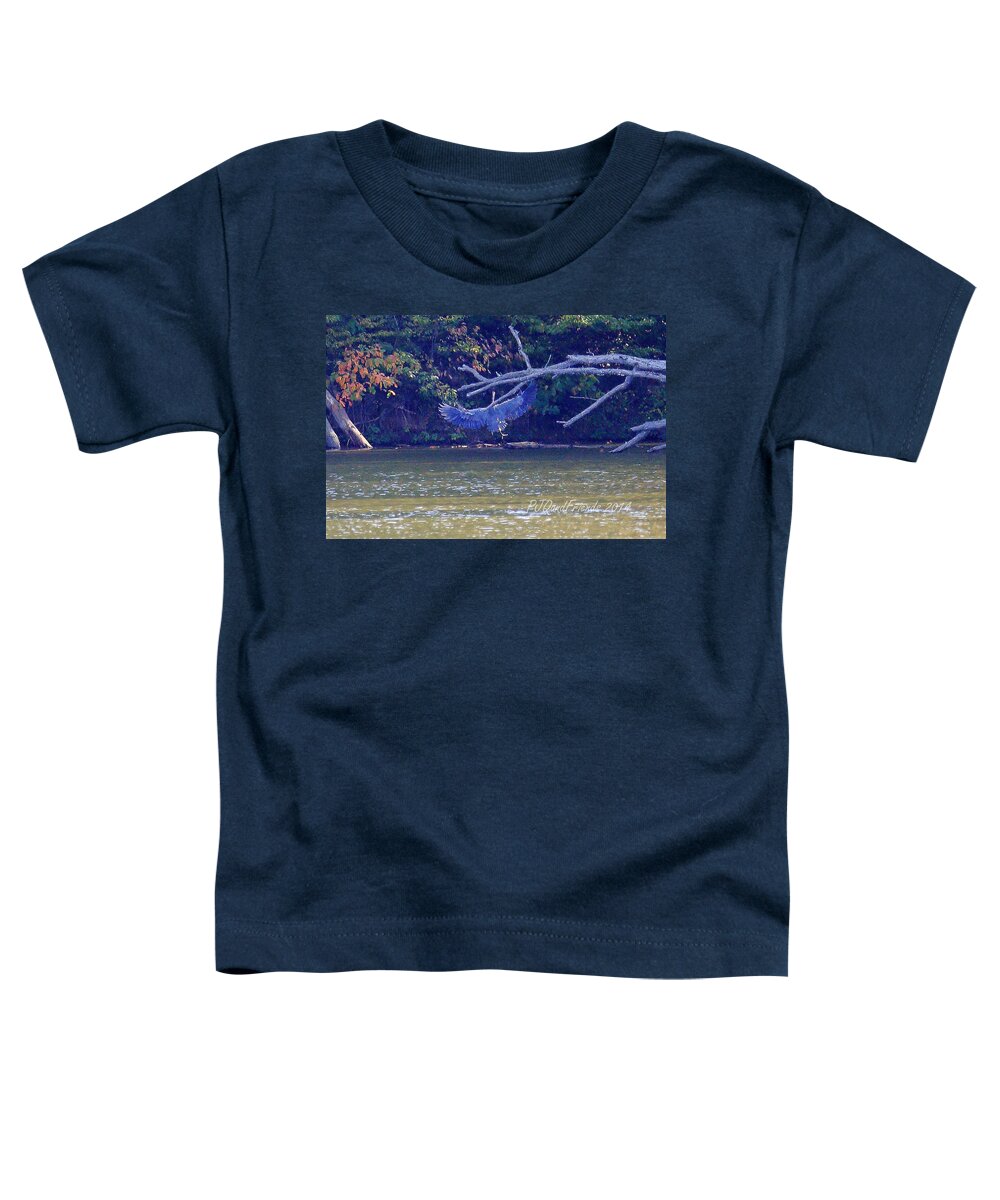 Great Blue Heron Toddler T-Shirt featuring the photograph Great Blue Heron #1 by PJQandFriends Photography