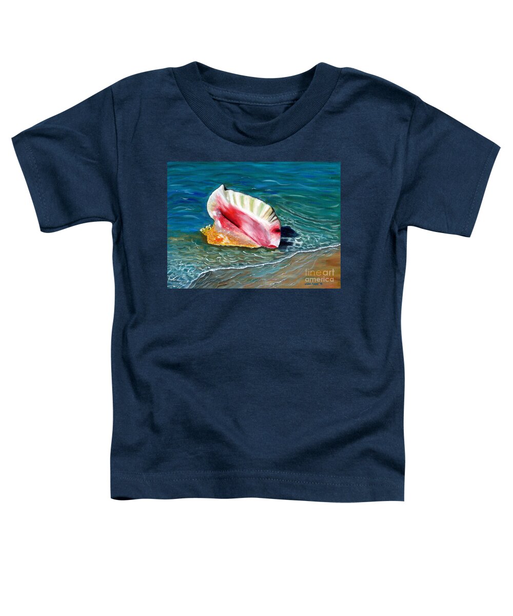 Seascape Toddler T-Shirt featuring the painting The Seashell by Laura Forde