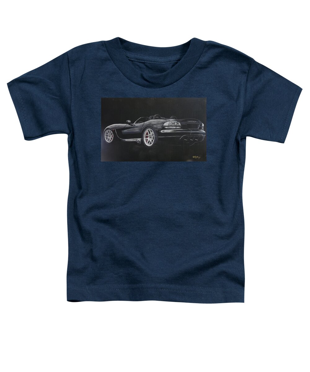 Dodge Toddler T-Shirt featuring the painting Dodge Viper Convertible #2 by Richard Le Page