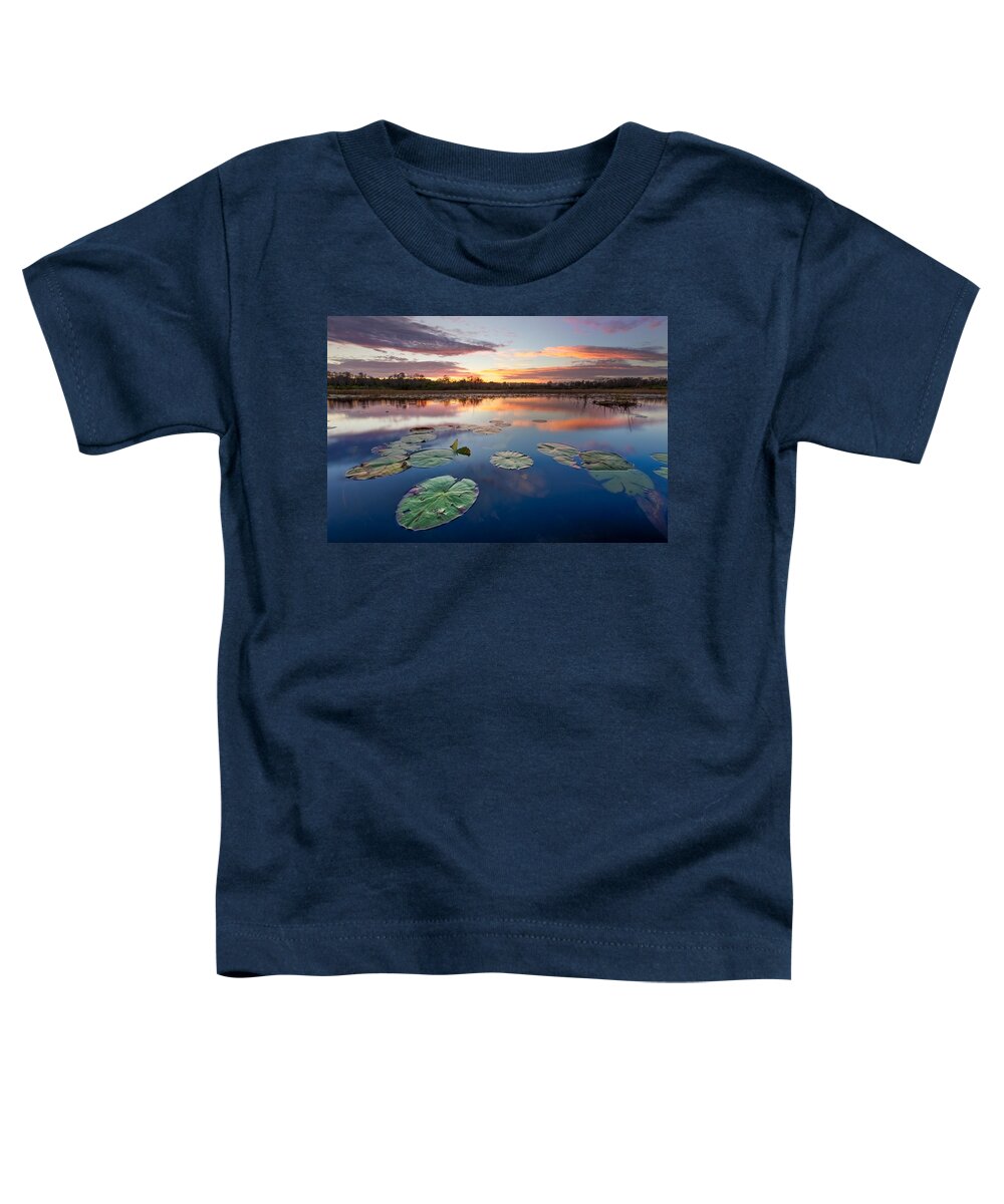 Clouds Toddler T-Shirt featuring the photograph Everglades at Sunset #1 by Debra and Dave Vanderlaan