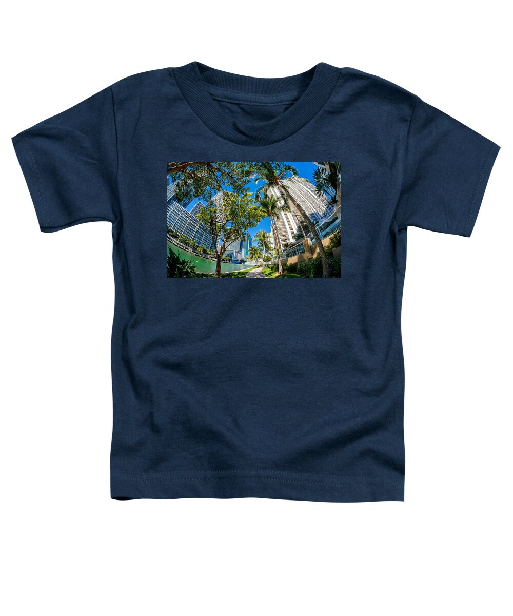 Architecture Toddler T-Shirt featuring the photograph Downtown Miami Brickell Fisheye by Raul Rodriguez