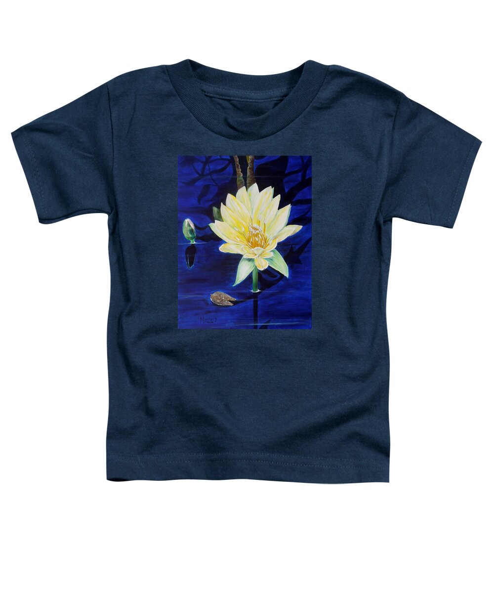 Waterlily Toddler T-Shirt featuring the painting A waterlily by Marilyn McNish