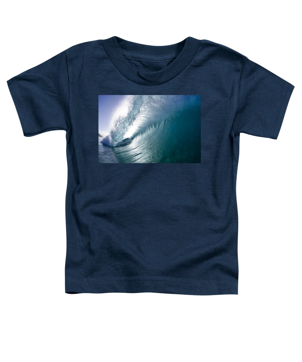 Aqua Curl Toddler T-Shirt featuring the photograph Aqua Curl by Sean Davey