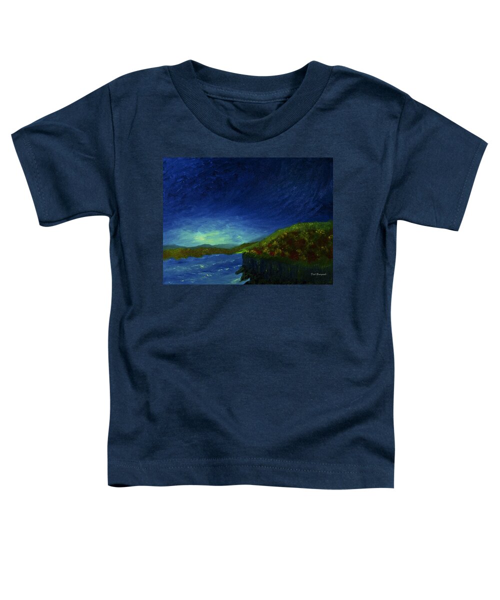Autumn Toddler T-Shirt featuring the painting Autumn Forest Above the Cliffs by Dick Bourgault