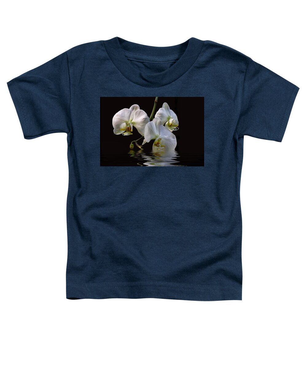 White Orchids Toddler T-Shirt featuring the photograph White Orchids by Peggy Collins