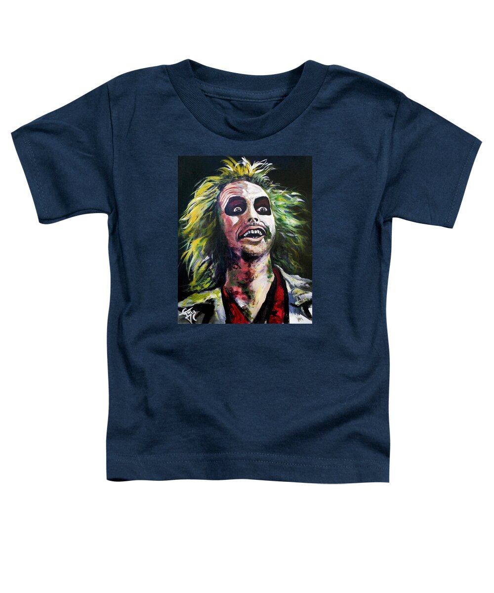 Beetlejuice Toddler T-Shirt featuring the painting Beetlejuice by Tom Carlton
