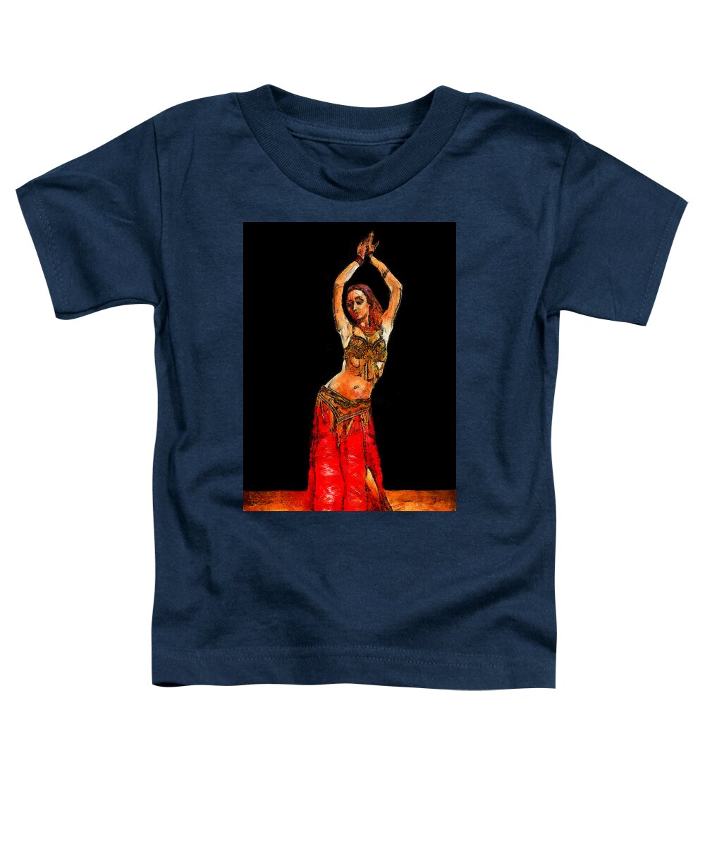 Rossidis Toddler T-Shirt featuring the painting Belly dancer by George Rossidis