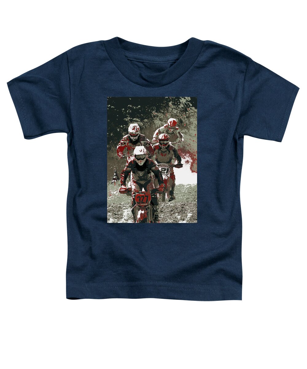 Dirtbike Toddler T-Shirt featuring the photograph Blood Sweat and Dirt by Angela Rath