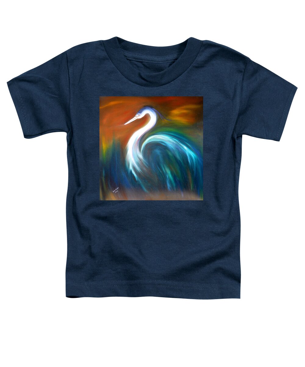 Animals Toddler T-Shirt featuring the painting Blue Heron by Dorothy Maier