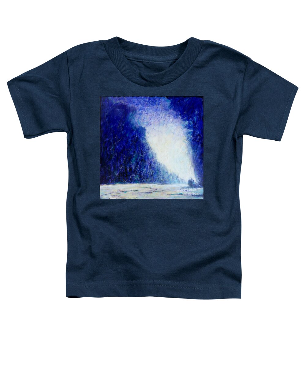 Landscape Toddler T-Shirt featuring the painting Blue Landscape - Abstract by Cristina Stefan