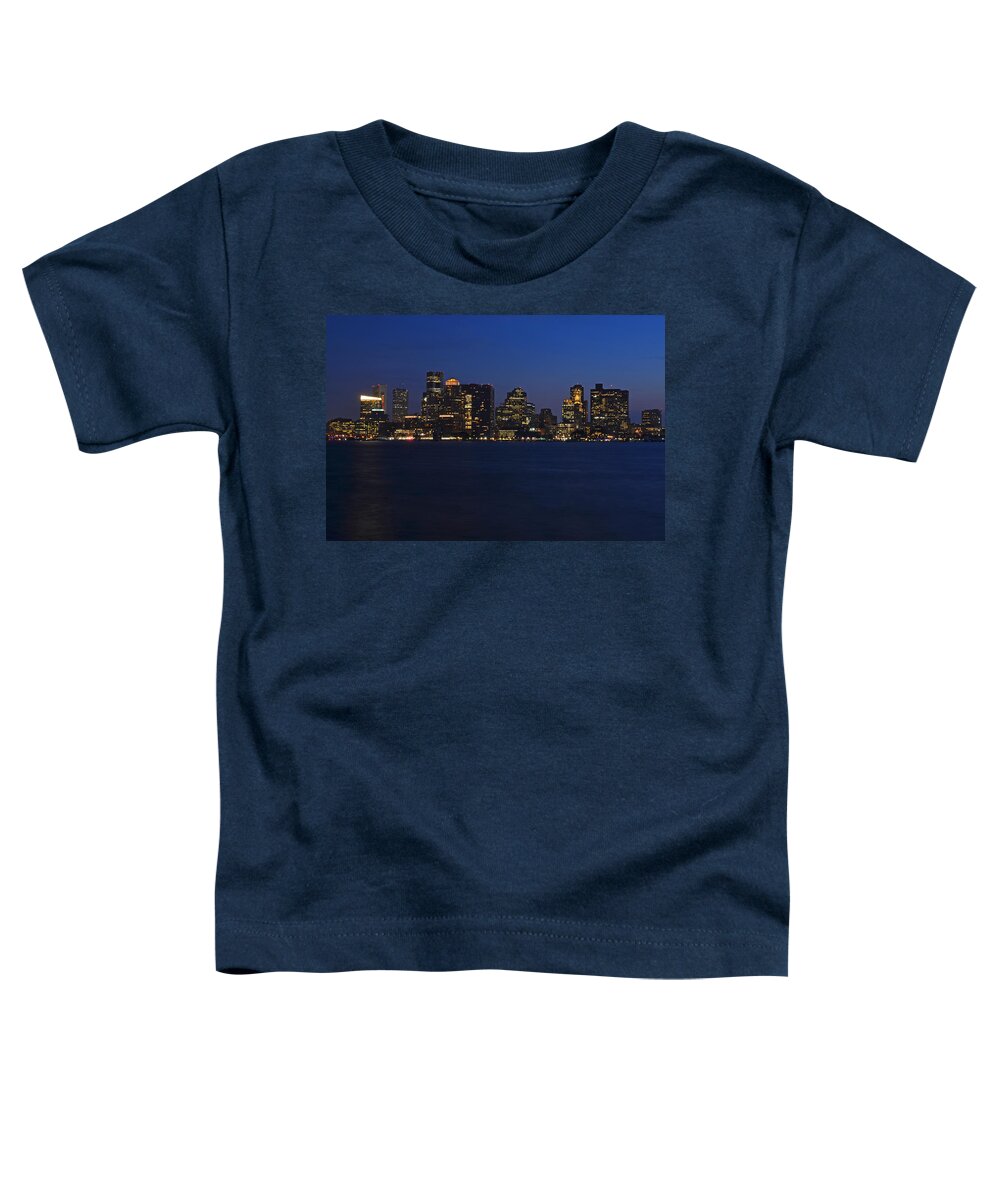 Boston Toddler T-Shirt featuring the photograph Boston Skyline from East Boston by Toby McGuire