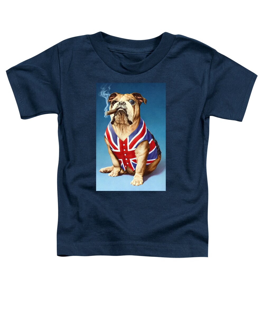 British Toddler T-Shirt featuring the photograph British Bulldog by MGL Meiklejohn Graphics Licensing