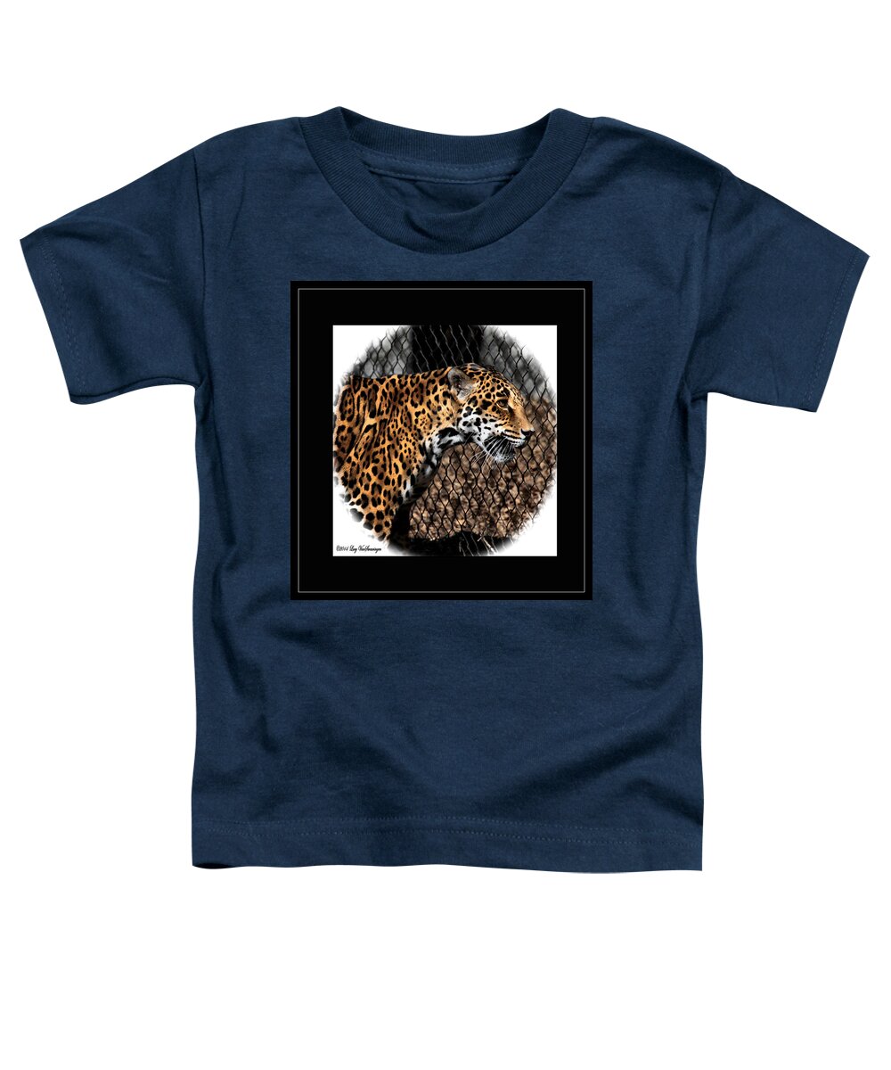 Jaguar Toddler T-Shirt featuring the photograph Caged Jaguar by Lucy VanSwearingen