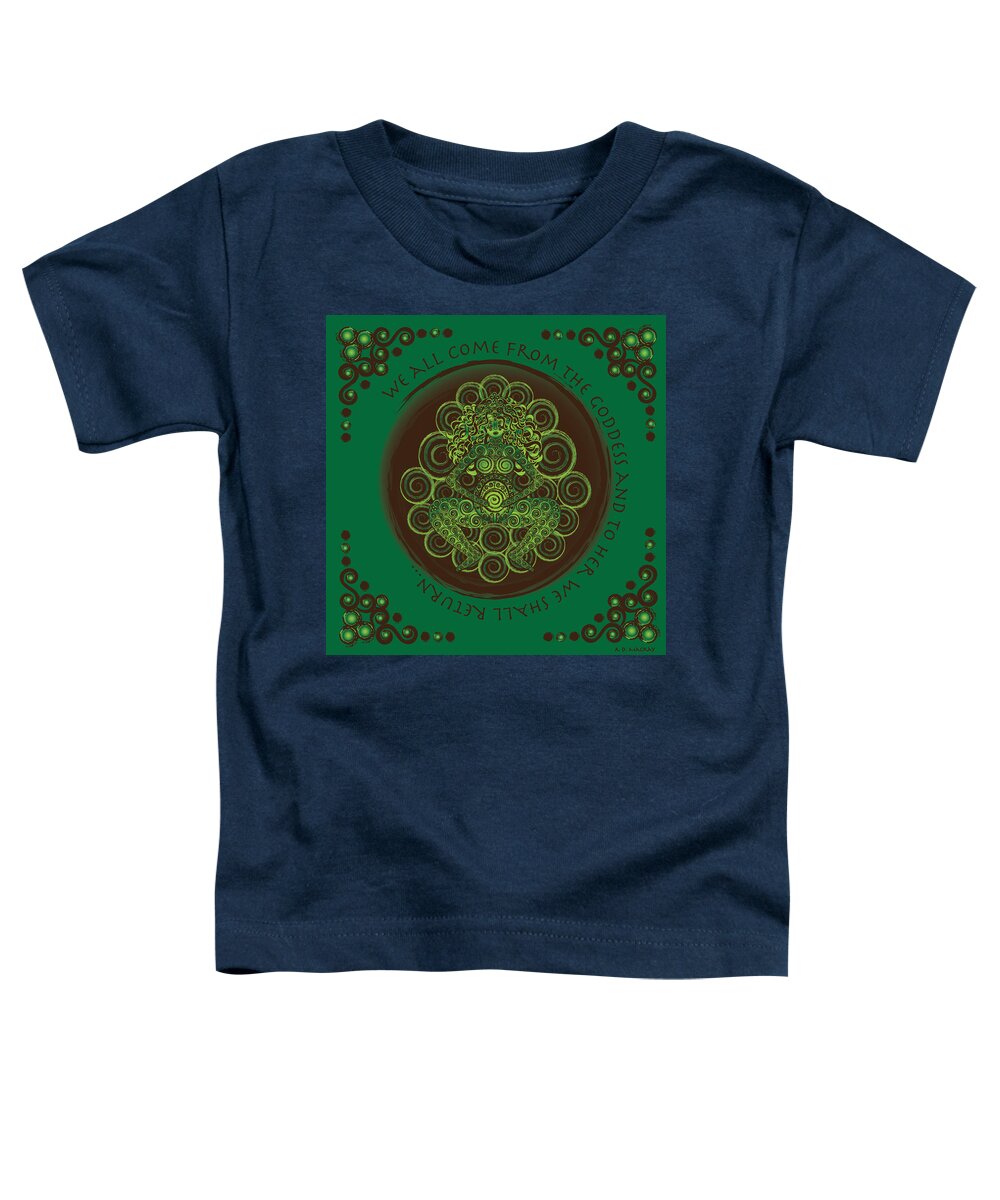 Celtic Toddler T-Shirt featuring the digital art Celtic Pagan Fertility Goddess by Celtic Artist Angela Dawn MacKay
