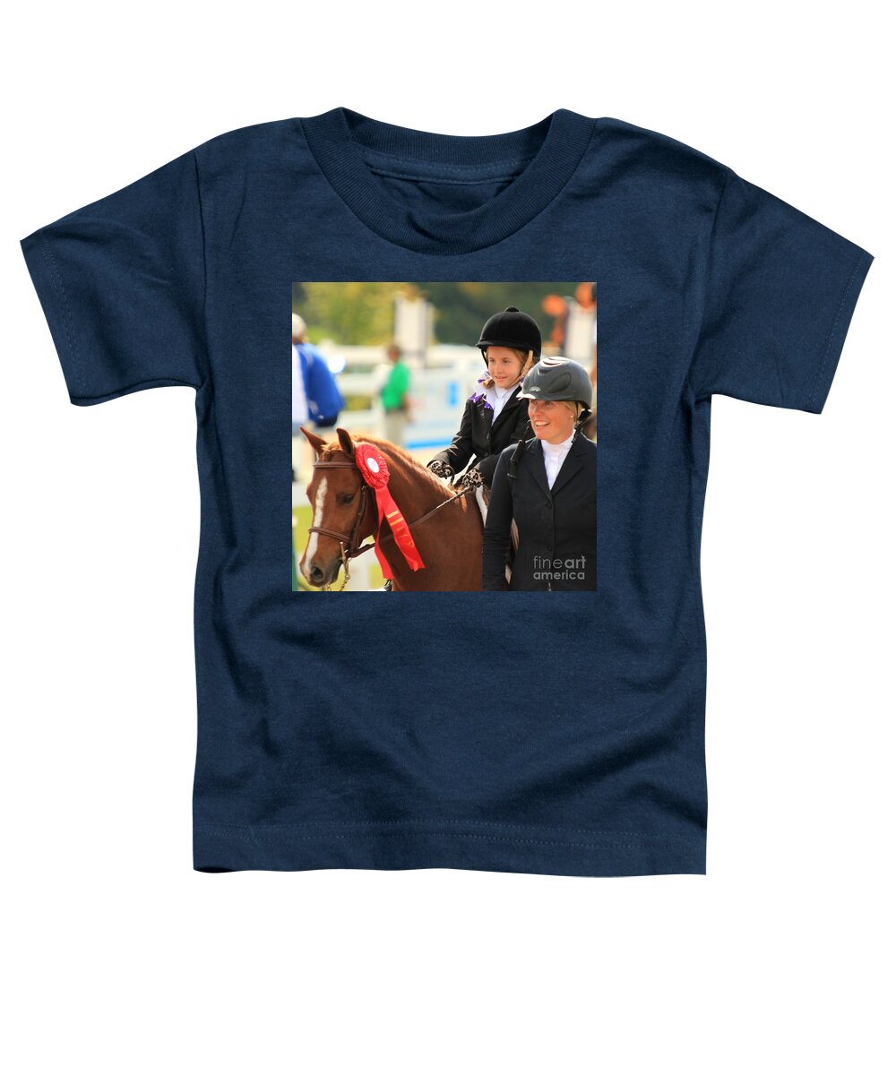 Horse Toddler T-Shirt featuring the photograph Csjt-jumper60 by Janice Byer