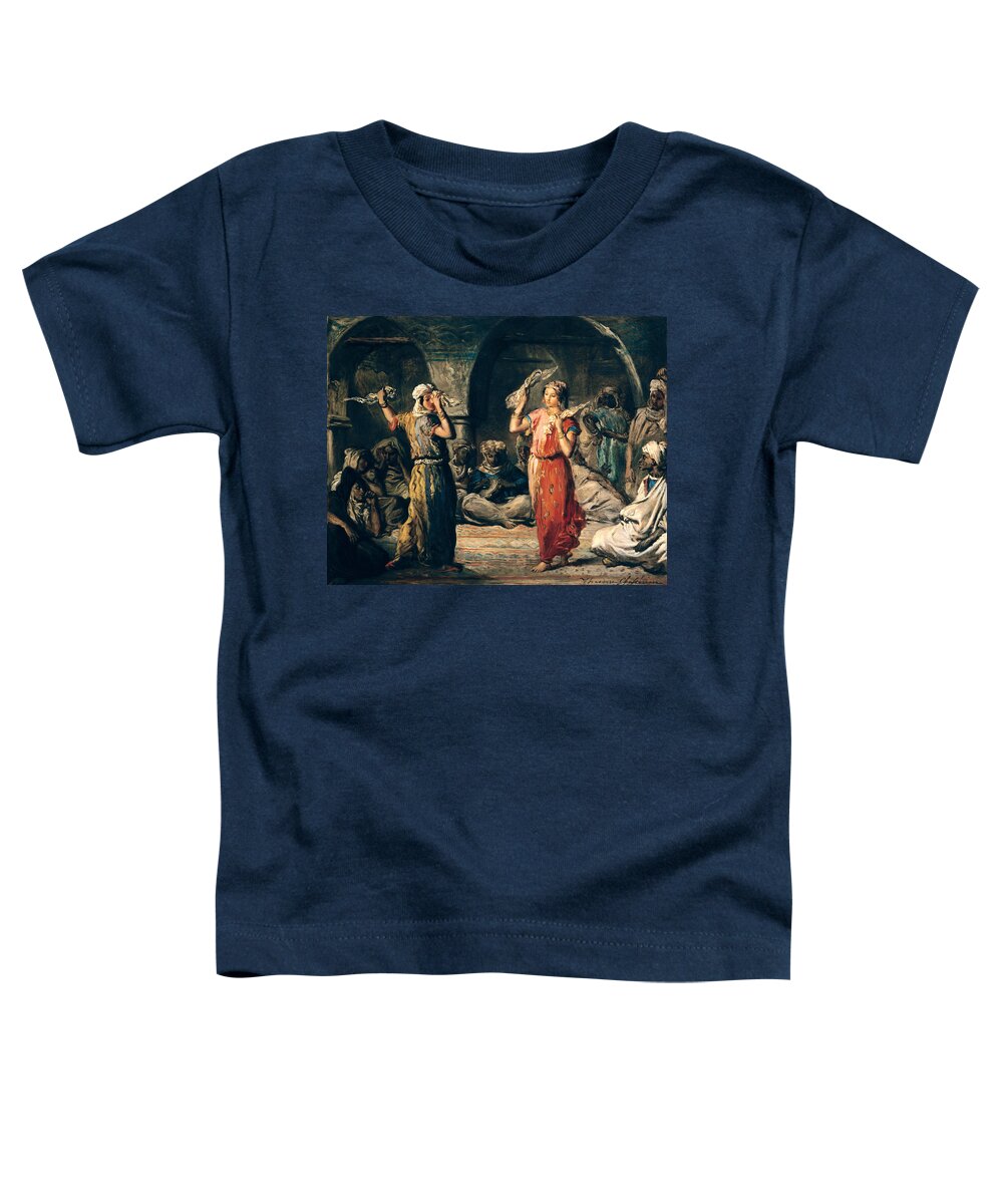 Harem Toddler T-Shirt featuring the photograph Dance Of The Handkerchiefs, 1849 Oil On Panel by Theodore Chasseriau