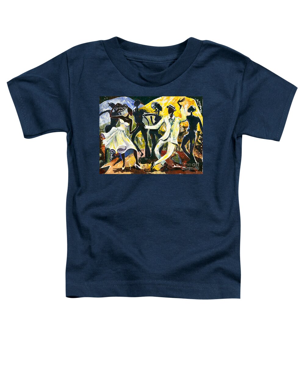 Acrylic Toddler T-Shirt featuring the painting Dancers No. 1 - Saturday Nights Out by Elisabeta Hermann