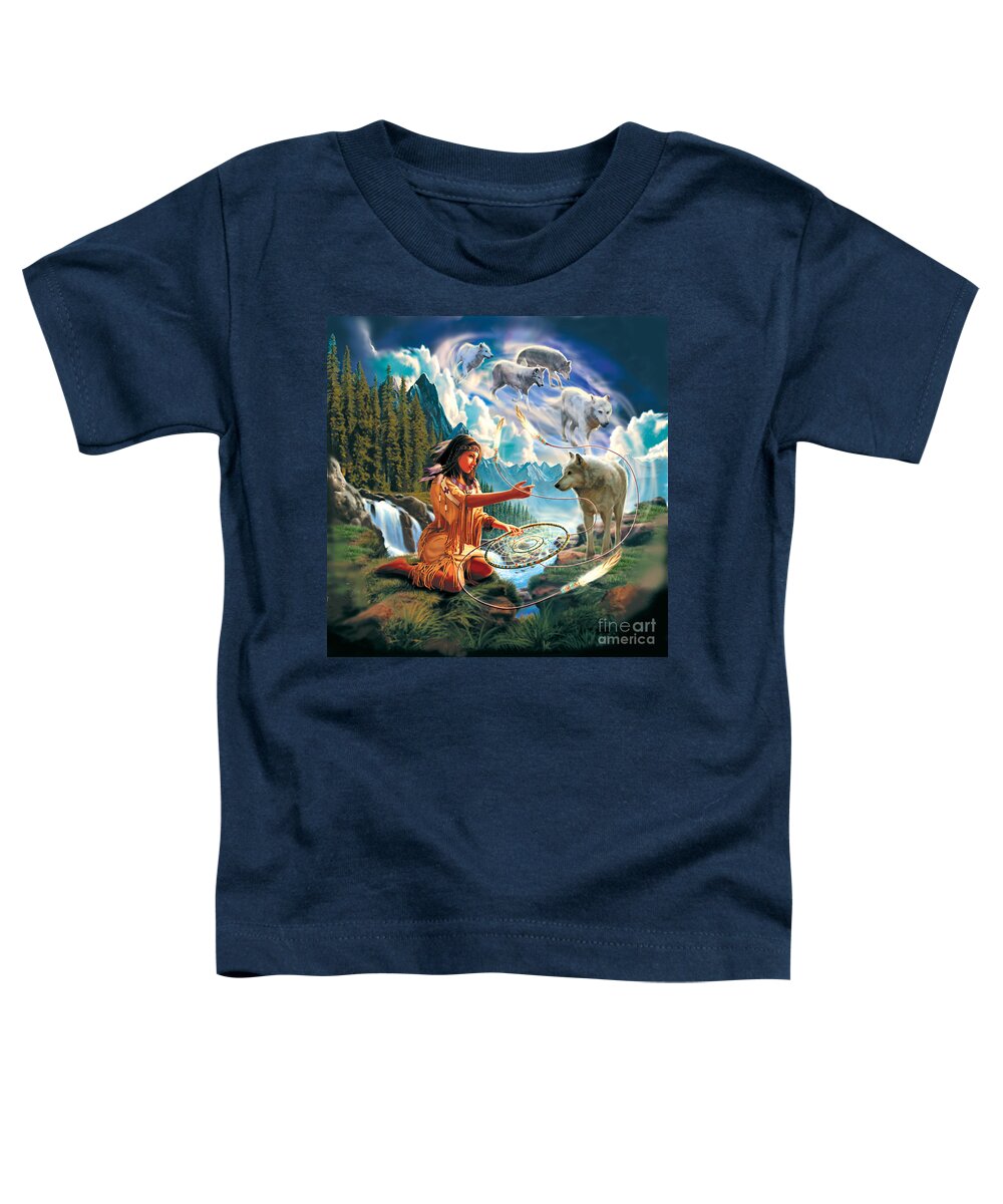 Dreamcatcher Toddler T-Shirt featuring the digital art Dreamcatcher 3 by MGL Meiklejohn Graphics Licensing