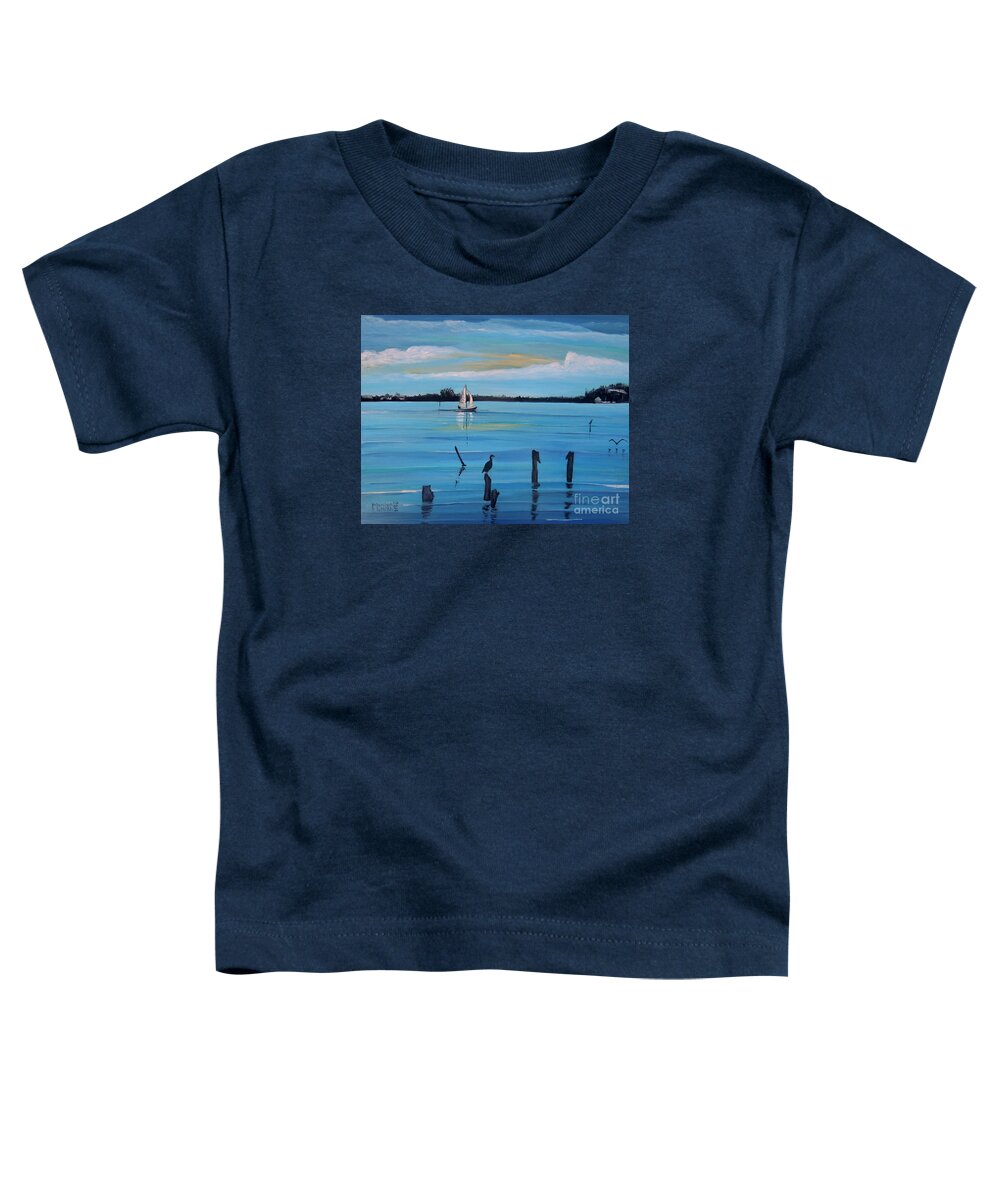 San Pedro Toddler T-Shirt featuring the painting Dusk approaching by Marilyn McNish