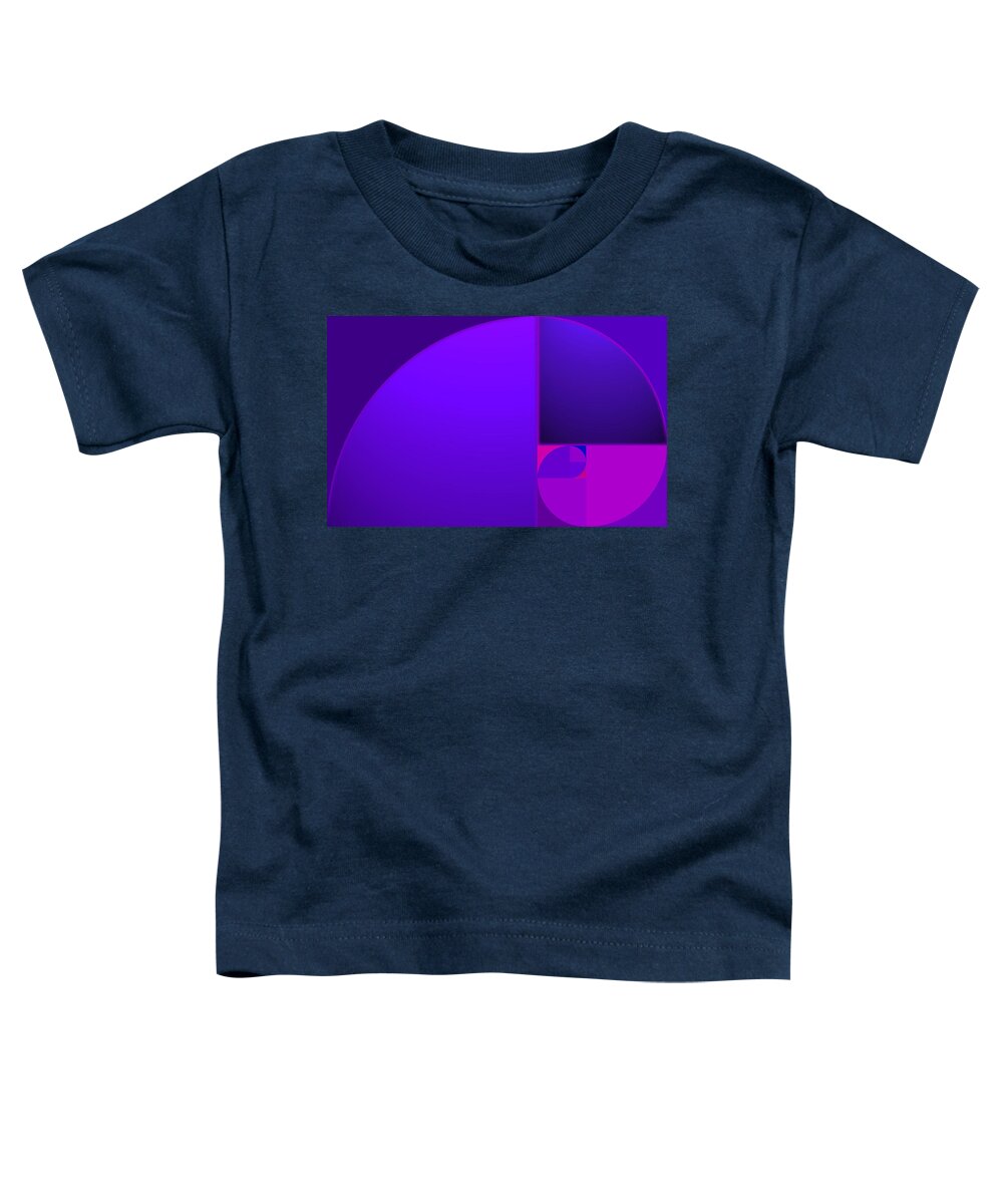 Nautilus Toddler T-Shirt featuring the painting Fibonacci Blue by Charles Stuart