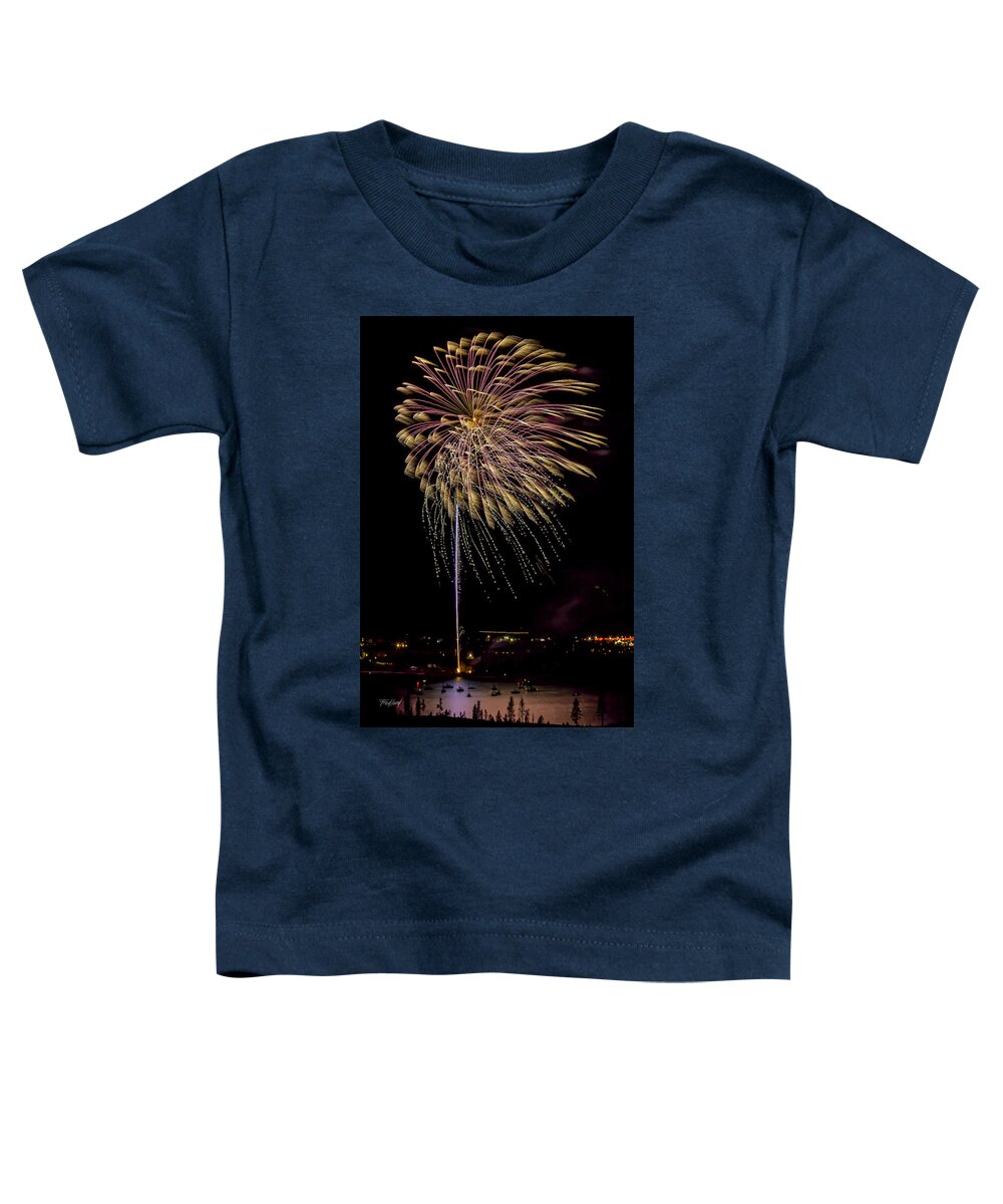 Fireworks Toddler T-Shirt featuring the photograph Fire Above the Water by Fred J Lord