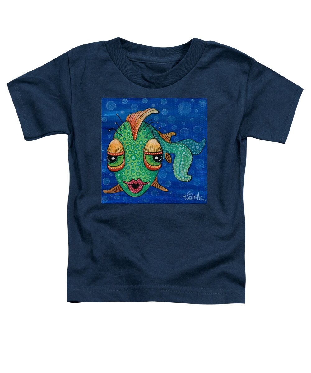 Fish Lips Toddler T-Shirt featuring the painting Fish Lips by Tanielle Childers