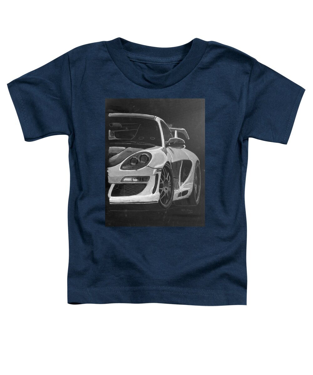 Car Toddler T-Shirt featuring the painting Gemballa Porsche left by Richard Le Page
