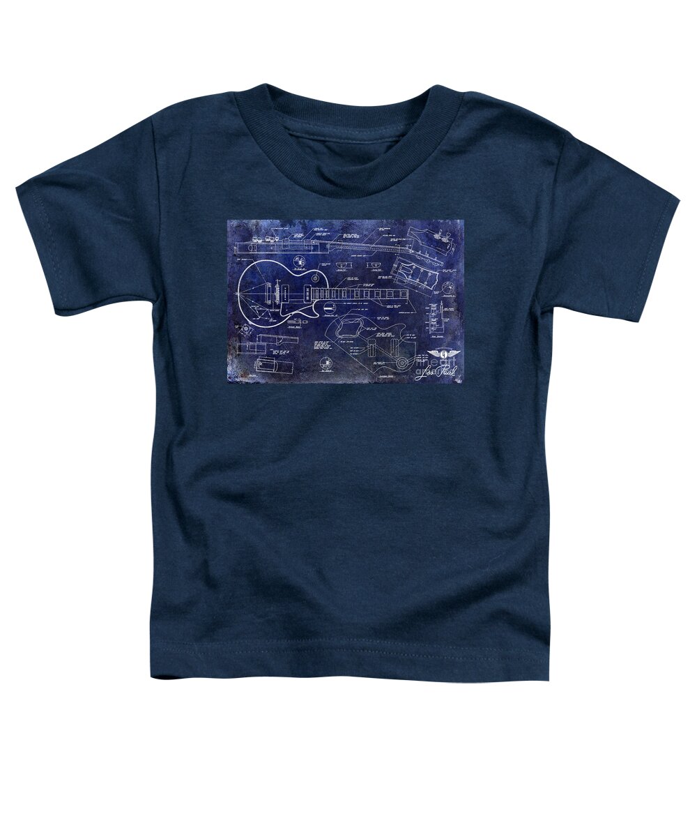 Les Paul Blueprint Toddler T-Shirt featuring the drawing Gibson Les Paul Blueprint by Jon Neidert