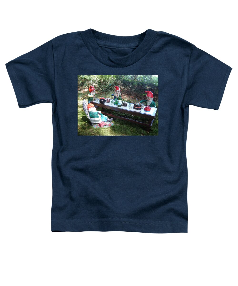 Gnomes Toddler T-Shirt featuring the photograph Gnome Cooking by Richard Brookes