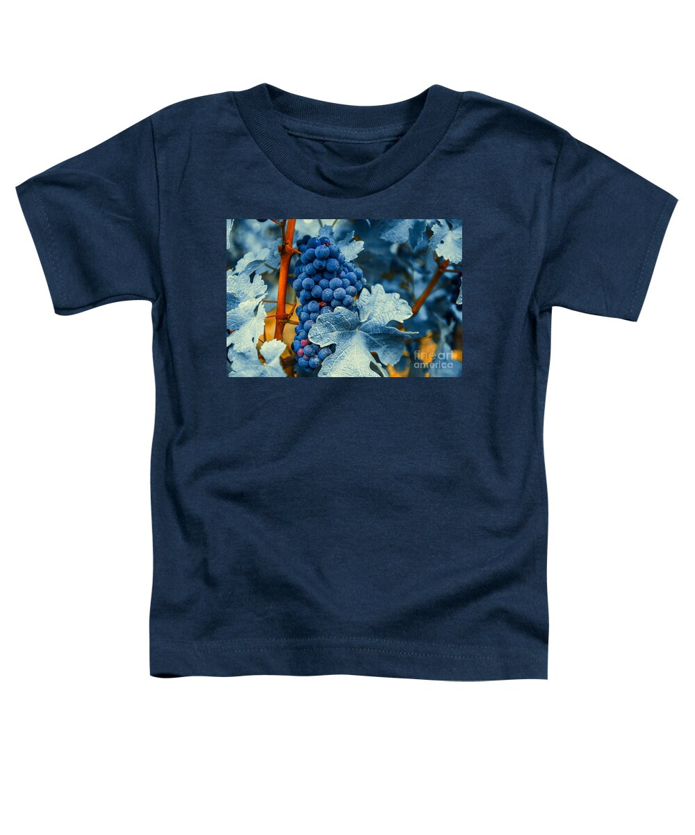 Blue Toddler T-Shirt featuring the photograph Grapes - Blue by Hannes Cmarits