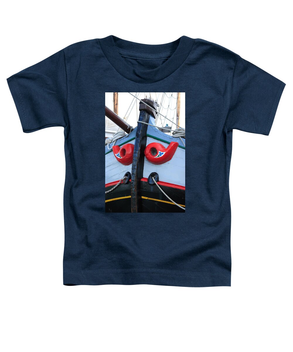 Boat Toddler T-Shirt featuring the photograph Guarding eyes by Ulrich Kunst And Bettina Scheidulin