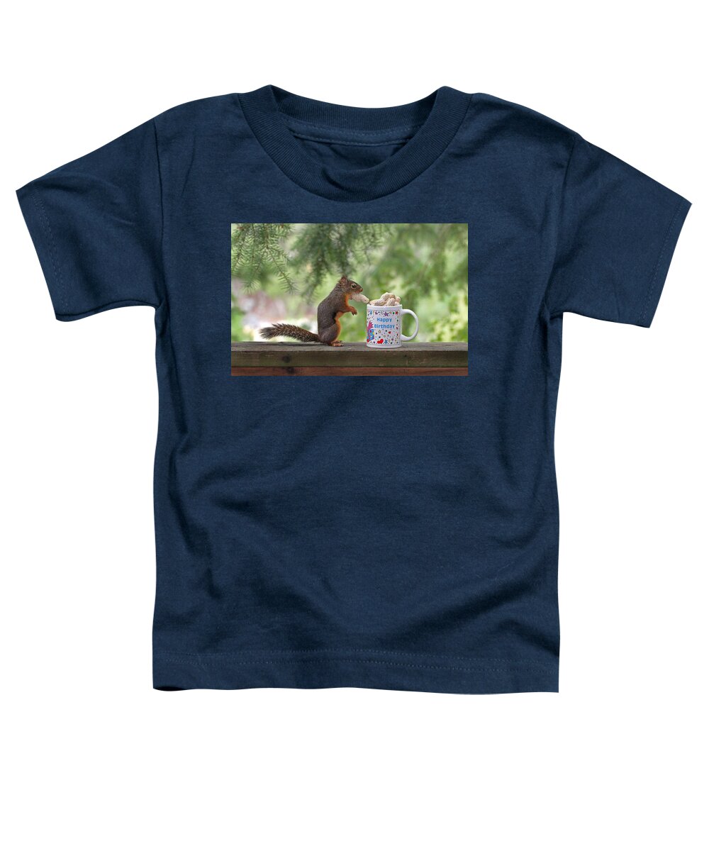 Birthday Toddler T-Shirt featuring the photograph Happy Birthday Squirrel by Peggy Collins
