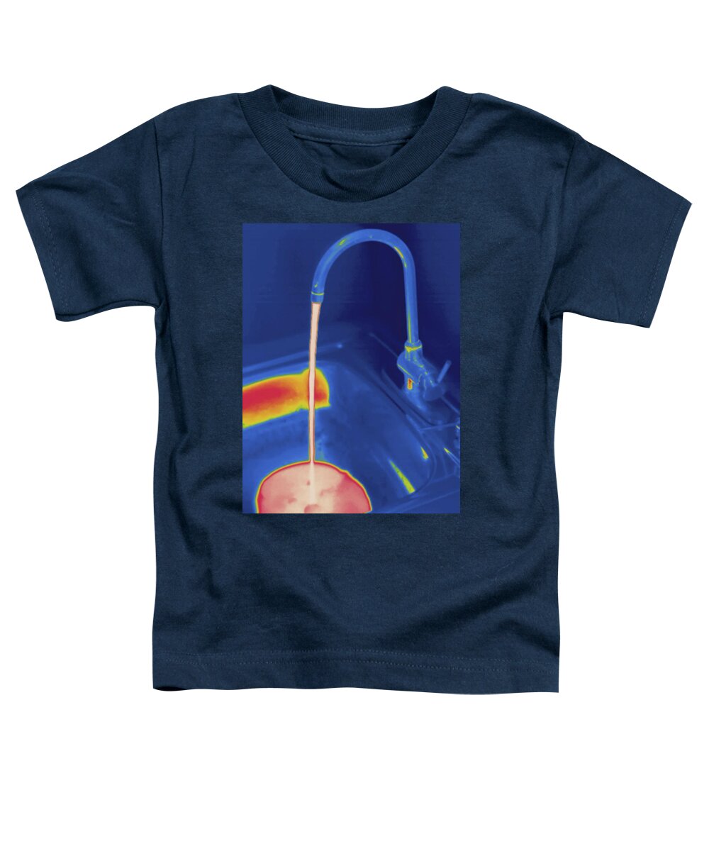 Thermography Toddler T-Shirt featuring the photograph Hot Water Running, Thermogram by Science Stock Photography